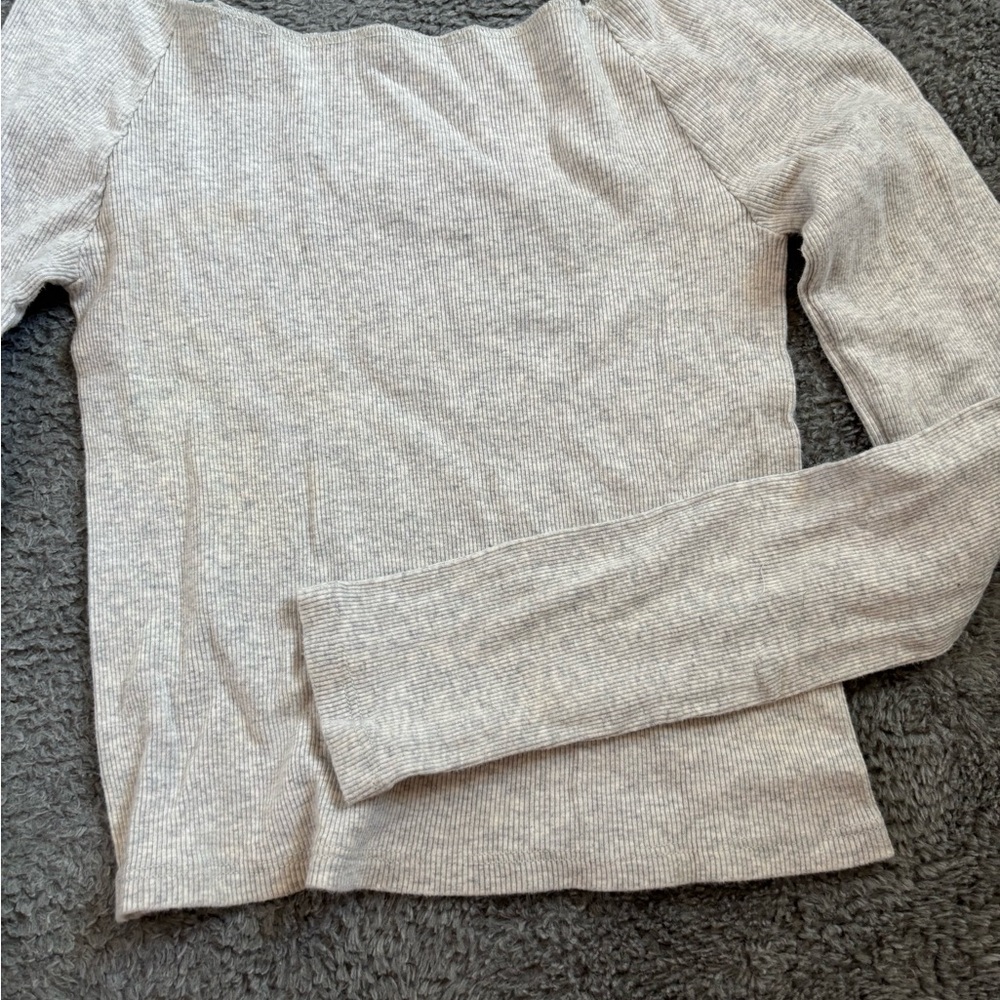 Brandy Melville Heather Gray Ribbed Top